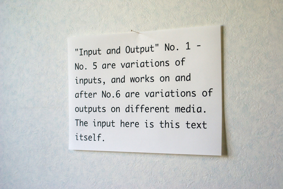 Input and Output No. 6