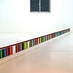 Line Segments by Each Autonomous CMYK Ink, 'Realized by Examiner No.1' in white cube photo02