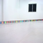Line Segments by Each Autonomous CMYK Ink, 'Realized by Examiner No.1' in white cube photo03