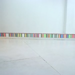 Line Segments by Each Autonomous CMYK Ink, 'Realized by Examiner No.1' in white cube photo04