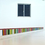 Line Segments by Each Autonomous CMYK Ink, 'Realized by Examiner No.1' in white cube photo05